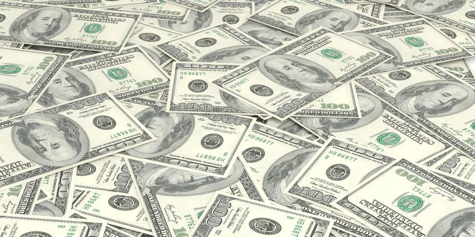 Money dollar100 stack all background Illustrazione stock