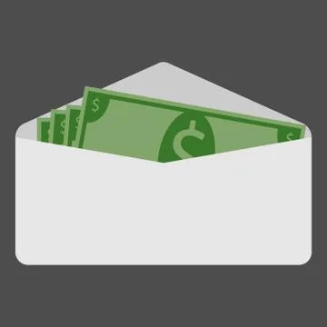 Money, dollars in an envelope. Stock Illustration