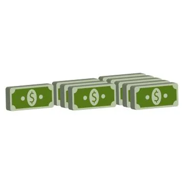 Money dollars icon. Stack of dollar bills. Stock Illustration