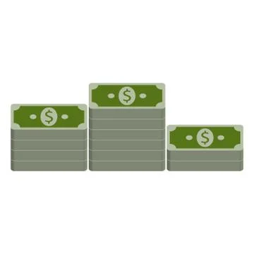Money dollars icon. Stack of dollar bills. Stock Illustration