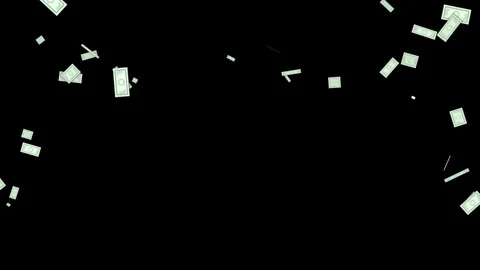 Money dollars rain falling against a dark background symbolizing financial Stock Footage 346262476