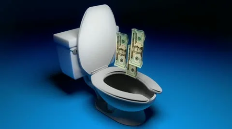 Money down the toilet Stock Footage