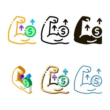 Money earned by force icon modern vector outline Stock Illustration