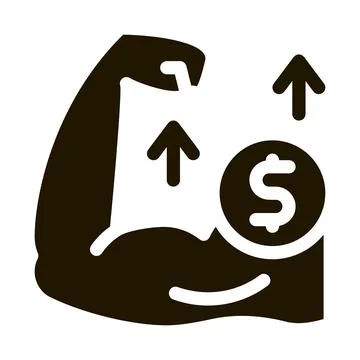 Money earned by force icon Vector Glyph Illustration イラスト素材
