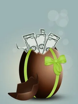 Money in the easter egg Stock Illustration