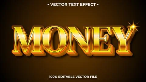 Money editable text effect with Luxury Gold style Stock Illustration
