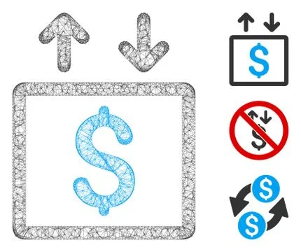 Money Elevator Polygonal Web Vector Mesh Illustration Illustrazione stock