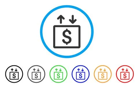 Money Elevator Rounded Icon Stock Illustration