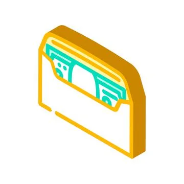 Money in envelope isometric icon vector illustration Stock Illustration