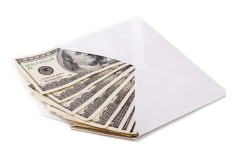 Money in an envelope Stock Photos
