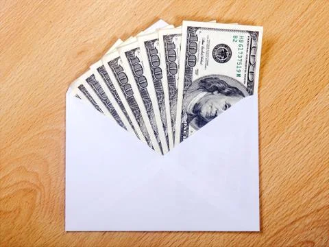 Money in an envelope Stock Photos