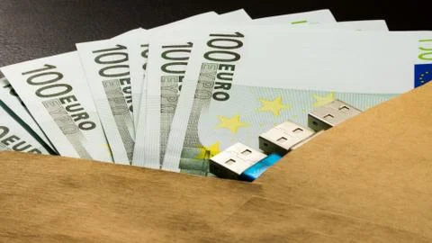 Money in an envelope Stock Photos