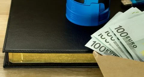 Money in an envelope Stock Photos