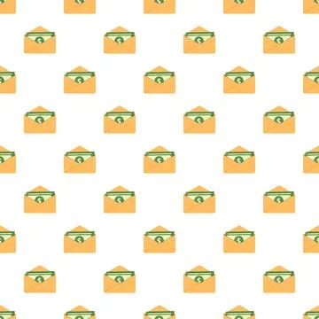 Money in envelope seamless pattern for finance concept Illustrazione stock