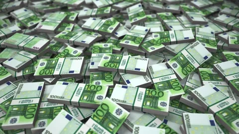 Money Euro Banknotes Stack Rising Stock Footage 241638649
