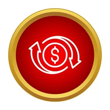 Money exchange button with dollar symbol and arrows Stock Illustration