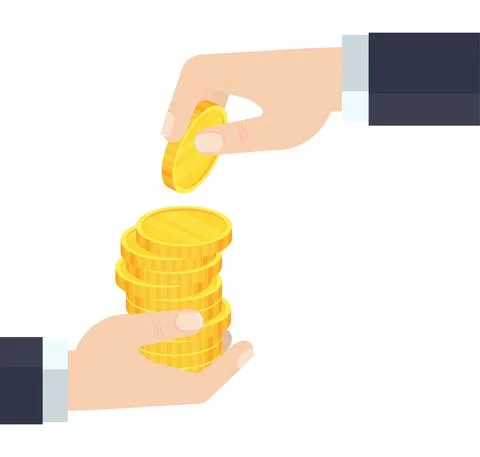 Money exchange flat vector illustration. Banking, investment and budget. Illustrazione stock
