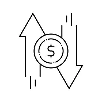 Money exchange line icon vector illustration Illustrazione stock