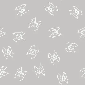 Money exchange line seamless pattern Illustrazione stock