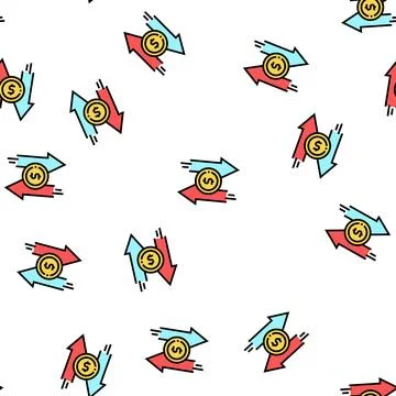 Money exchange vector seamless pattern イラスト素材