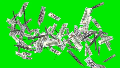 Money Explosion Blast - 100 US Dollars - I - Transition from Center - 4K Stock Footage 320981001