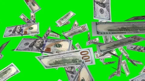 Money Explosion Blast - 100 US Dollars - I - Transition from Right - 4K Stock Footage 320981002