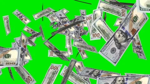 Money Explosion Blast - 100 US Dollars - II - Transition from Left - 4K Stock Footage 320981047