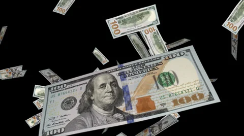 Money Explosion - New 100 USD - 06 - Alpha Channel Stock Footage