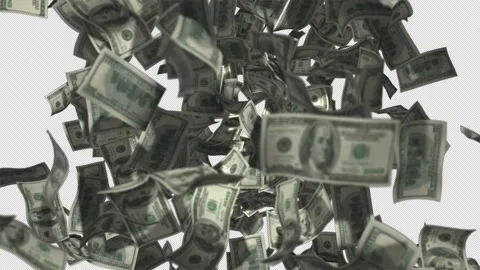 Money Falling With Alpha 4K Stock Footage 148141951