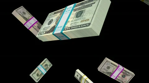 Money falling with alpha channel Loopable HD Stock Footage 279278