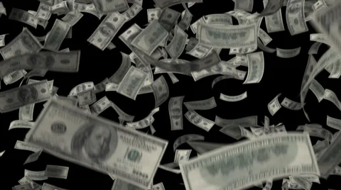 Money Falling with Alpha Stock Footage