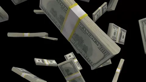 Money Falling Animation 100 doller Video stock 294092876