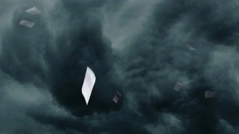 Money falling on a background of storm clouds 库存影片 236479141