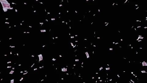 Money Falling CNY Small c in Black Vídeos de archivo 203694295