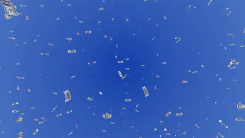 Money Falling Dollar Small C from blue sky 库存影片 203429032