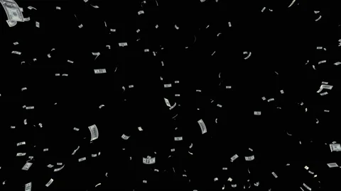 Money Falling Dollar Small c in Black Vídeos de archivo 203429154