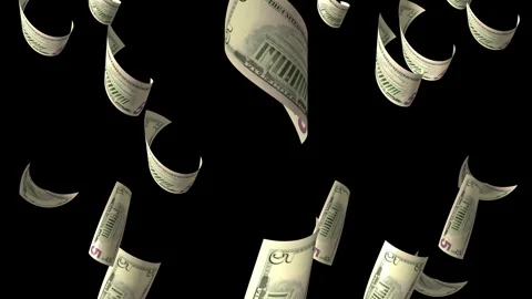 Money Falling Dollars Financial Us Usa American Currency Tax Rain 4K Video Stock Footage 291124570