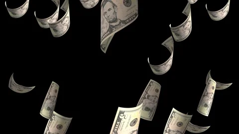 Money Falling Dollars Financial Us Usa American Currency Tax Rain 4K Video Stock Footage 291125094