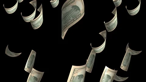 Money Falling Dollars Financial Us Usa American Currency Tax Rain 4K Video Stock Footage 291126883