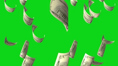 Money Falling Dollars Financial Usd American Currency Green Screen Rain 4K Video Stock Footage 291316771