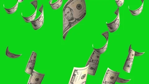 Money Falling Dollars Financial Usd American Currency Green Screen Rain 4K Video Stock Footage 291317065