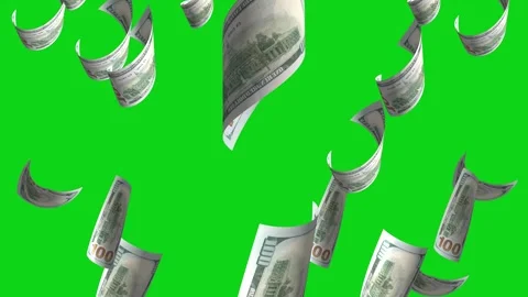 Money Falling Dollars Financial Usd American Currency Green Screen Rain 4K Video Video stock 291320558