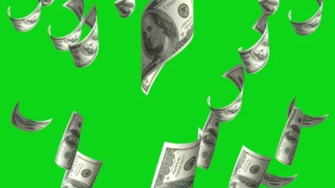 Money Falling Dollars Financial Usd American Currency Green Screen Rain 4K Video Stock Footage 291320759