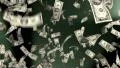 Money Falling Dollars Financial Win US Currency Tax Green Background HD Footage