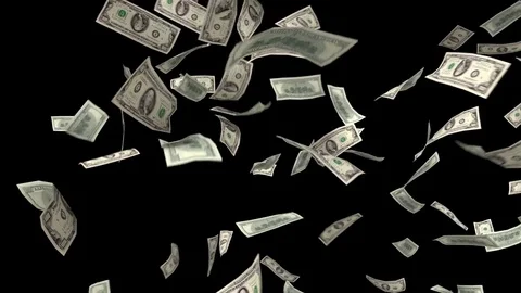 Money Falling Dollars Financial Win US USA American Currency Tax Make It Rain 4k Stock Footage