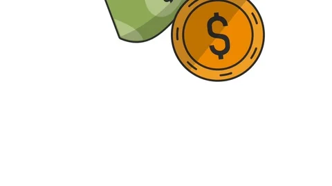 Money falling down HD animation | Stock Video | Pond5