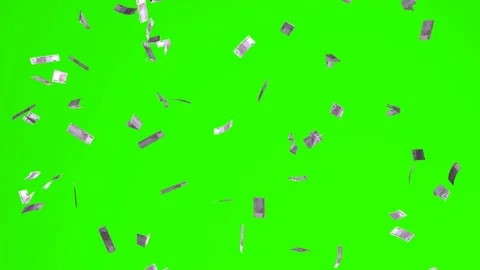 Money Falling Green Screen  Dollar Bills Video Footage Stock Footage 322956328