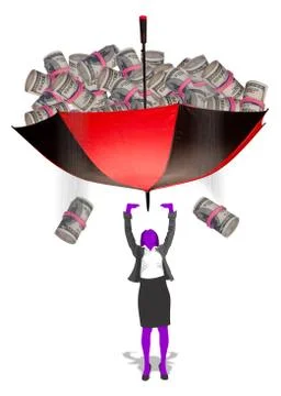 Money falling . Illustrazione stock