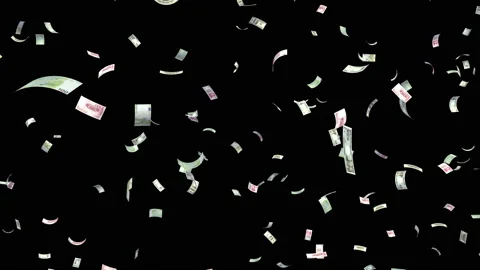 Money Falling Mix Small b in Black 스톡 동영상 203541968