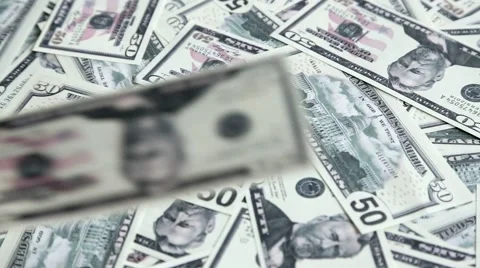 Money falling paper dollar Stock Footage 67949314